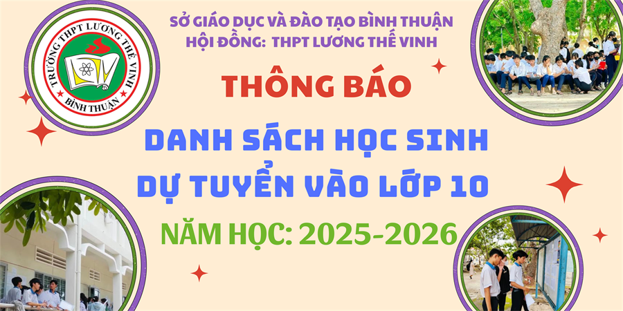 Danh sách Dự tuyển vào 10, năm học 2025-2026